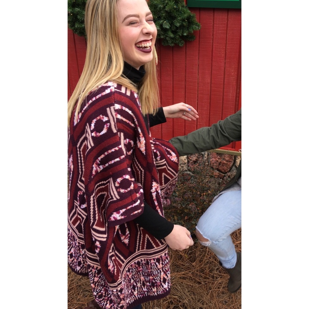 Oversized poncho sweater